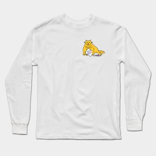 Small Chonk Cat with Joe Biden Sign Long Sleeve T-Shirt